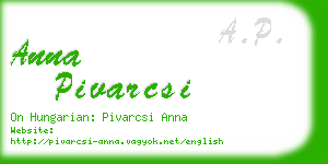 anna pivarcsi business card